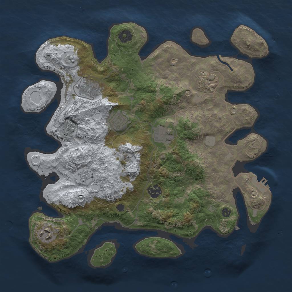 Rust Map: Procedural Map, Size: 3250, Seed: 2559198, 15 Monuments