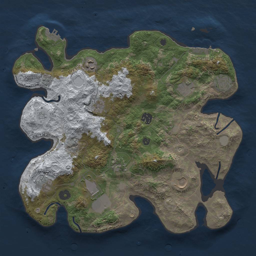 Rust Map: Procedural Map, Size: 3500, Seed: 19812, 19 Monuments