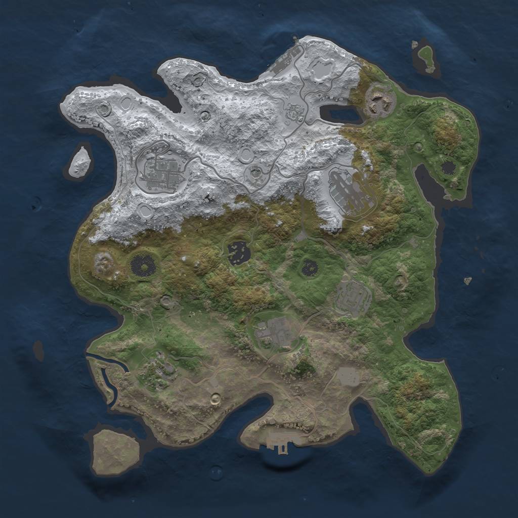 Rust Map: Procedural Map, Size: 3250, Seed: 5916661, 16 Monuments