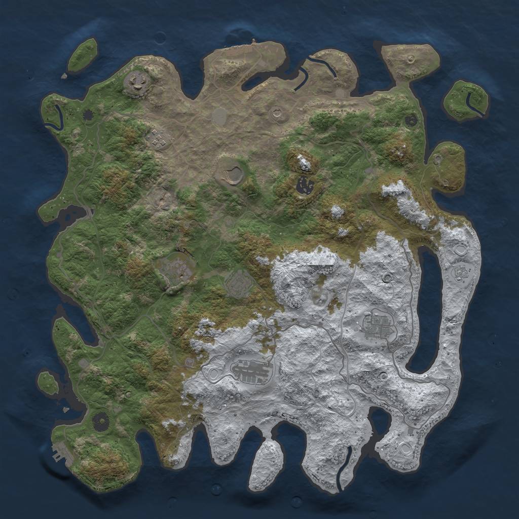 Rust Map: Procedural Map, Size: 4250, Seed: 413011, 17 Monuments