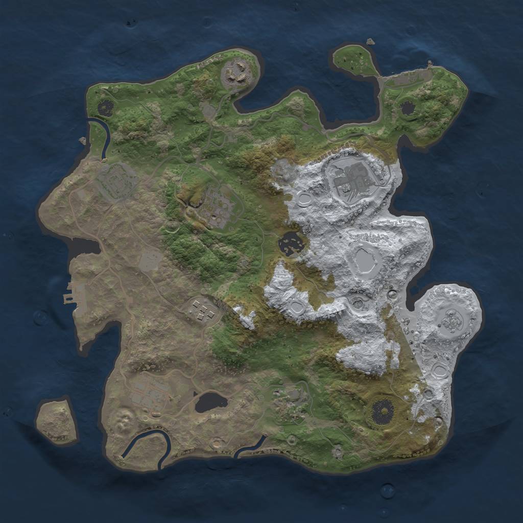 Rust Map: Procedural Map, Size: 3250, Seed: 228483, 17 Monuments