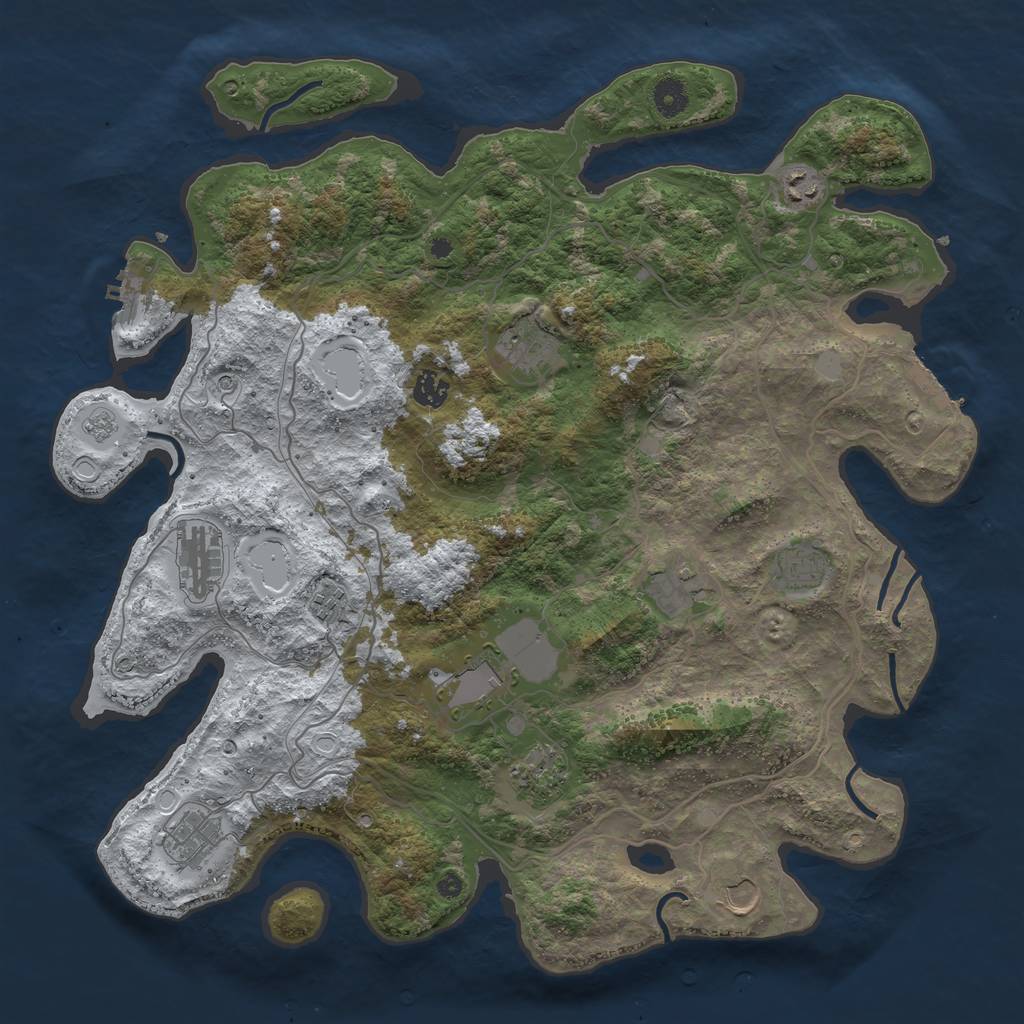 Rust Map: Procedural Map, Size: 4250, Seed: 2456025, 20 Monuments