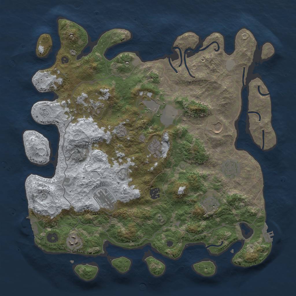 Rust Map: Procedural Map, Size: 4000, Seed: 119618521, 19 Monuments