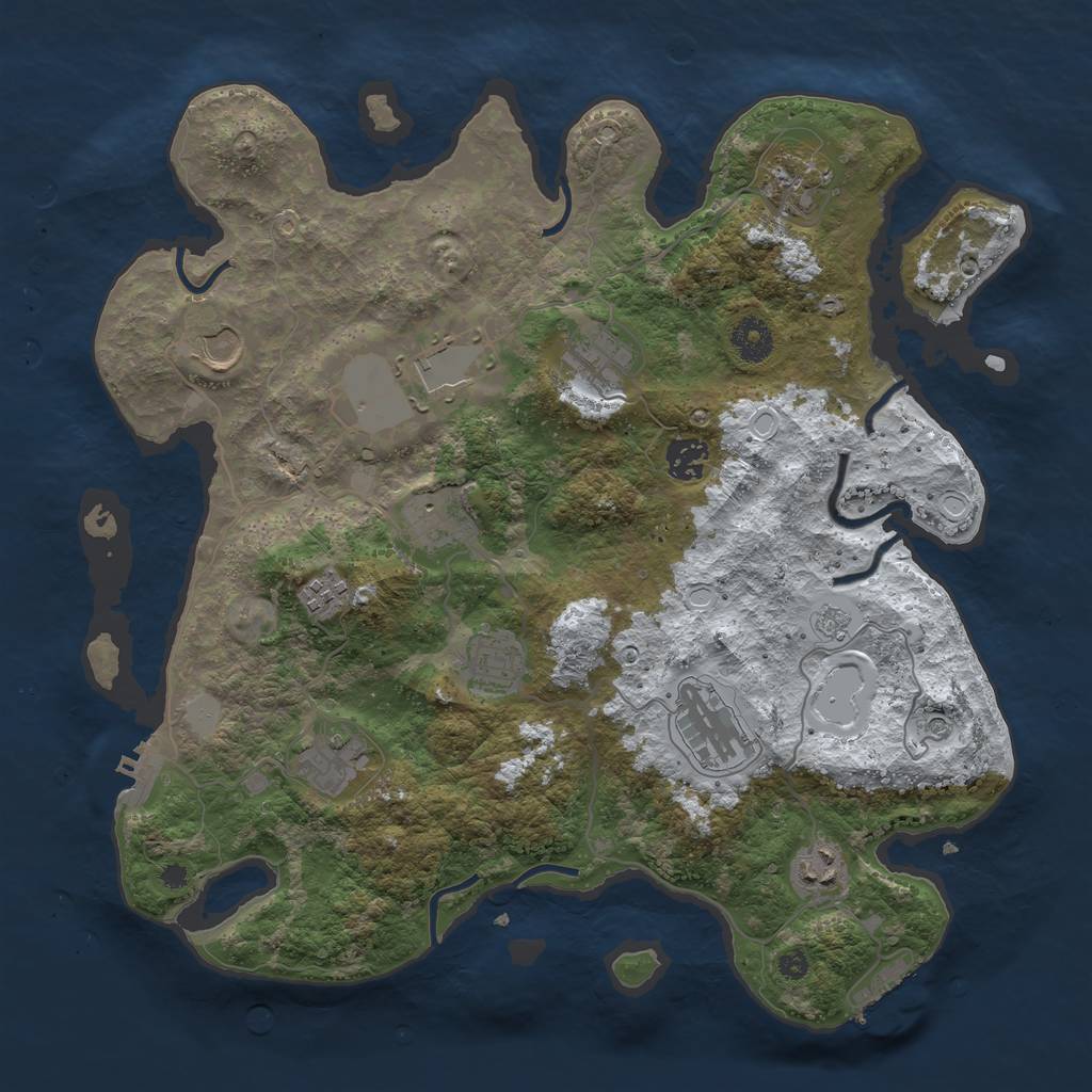 Rust Map: Procedural Map, Size: 3750, Seed: 1783427470, 20 Monuments