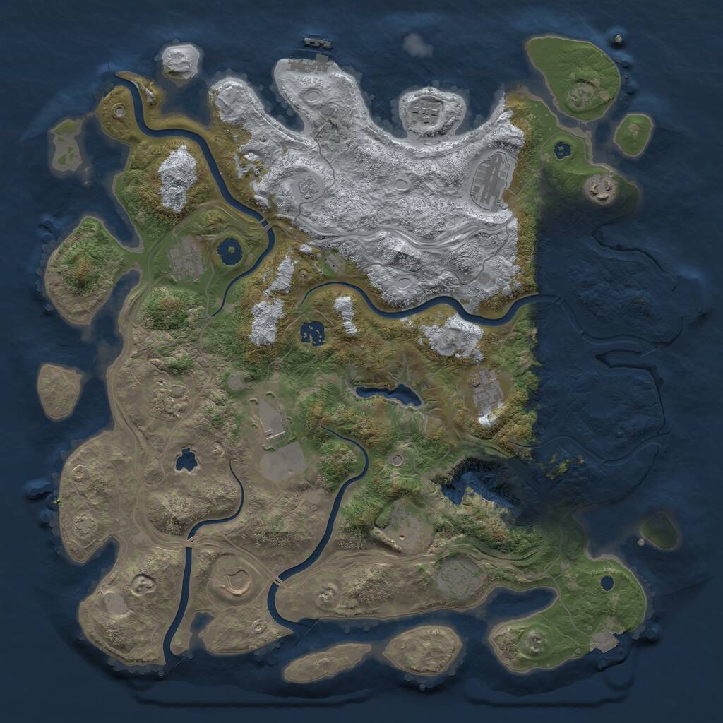 Rust Map: Procedural Map, Size: 4250, Seed: 2853664, 17 Monuments