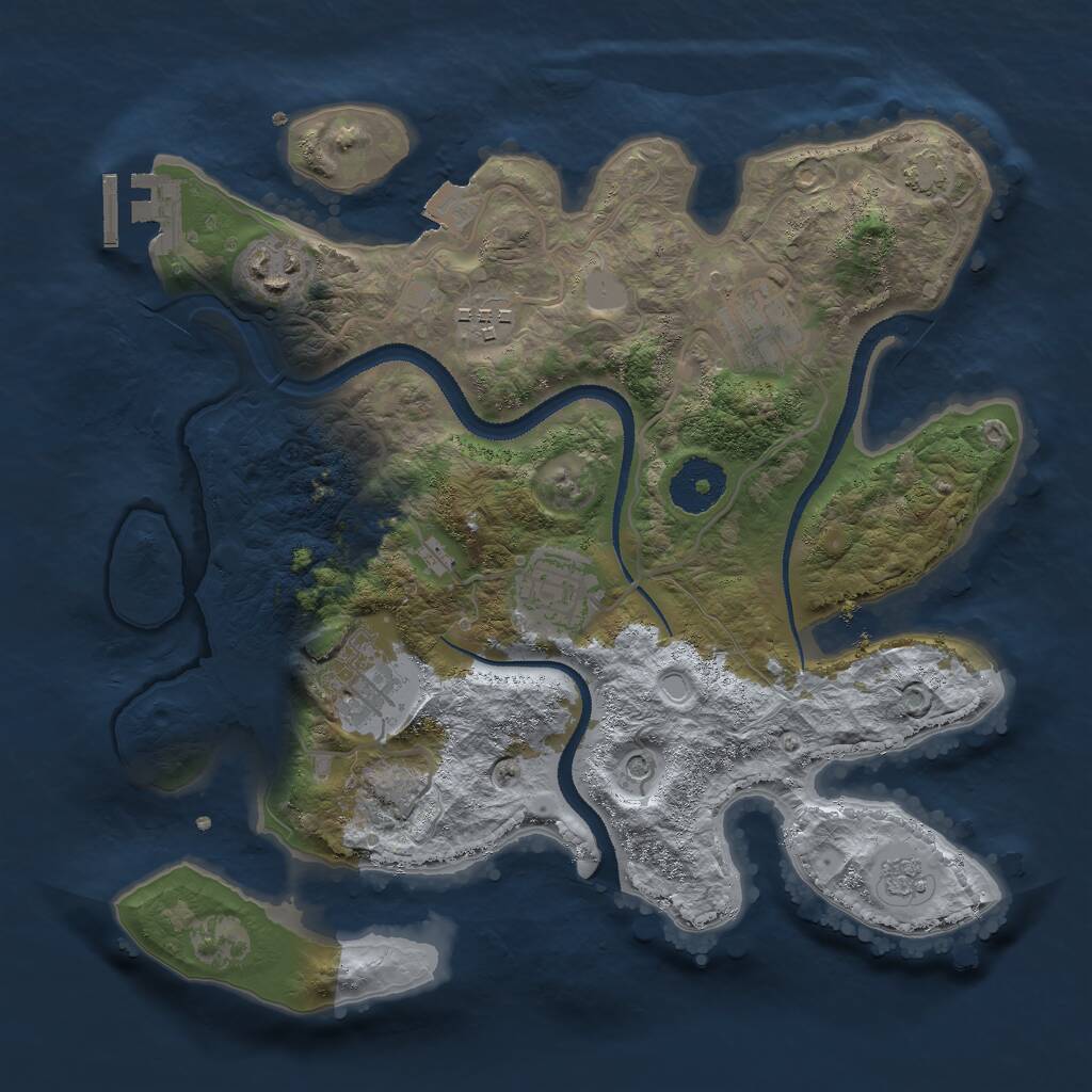 Rust Map: Procedural Map, Size: 3000, Seed: 54854904, 10 Monuments