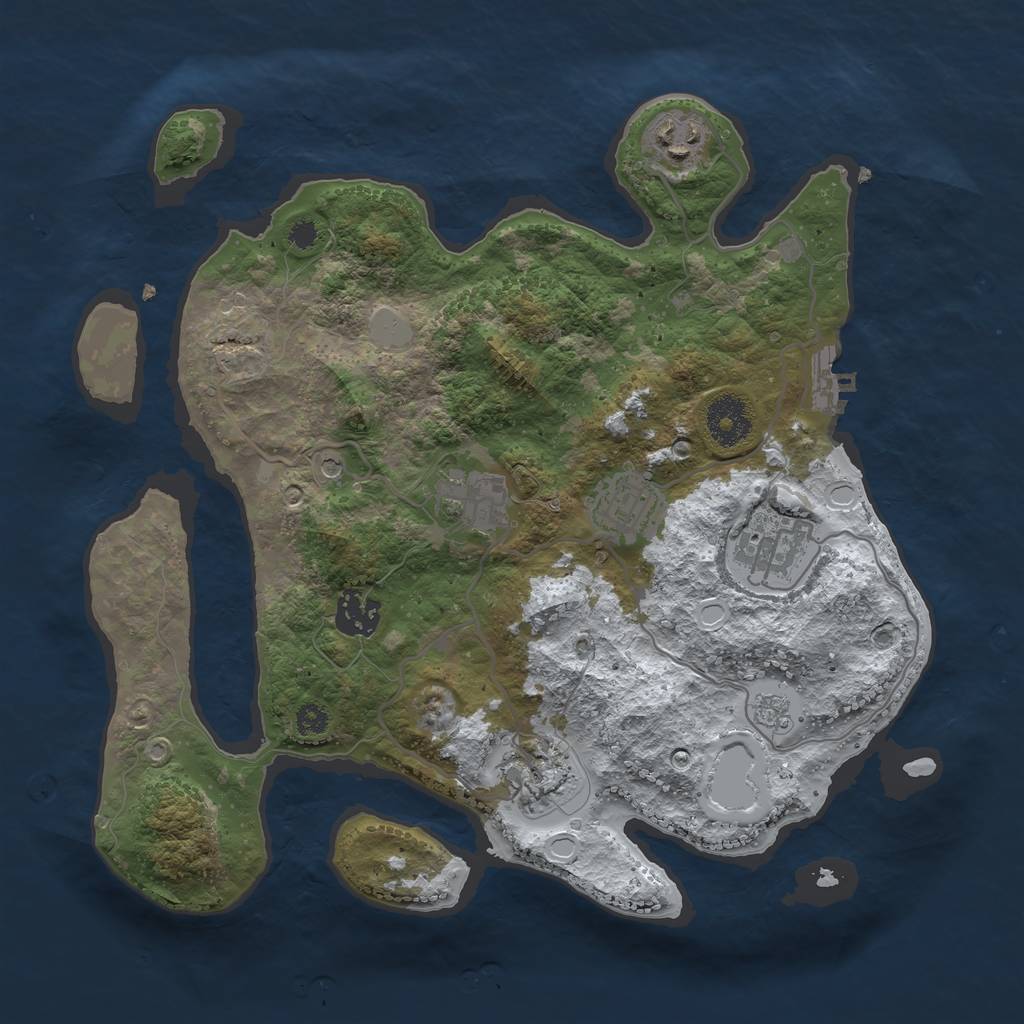 Rust Map: Procedural Map, Size: 3250, Seed: 5612049, 14 Monuments