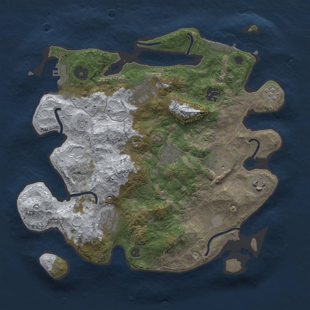 Rust Map: Procedural Map, Size: 3250, Seed: 4999765, 16 Monuments