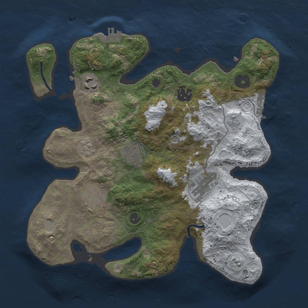 Rust Map: Procedural Map, Size: 3000, Seed: 153749033, 15 Monuments