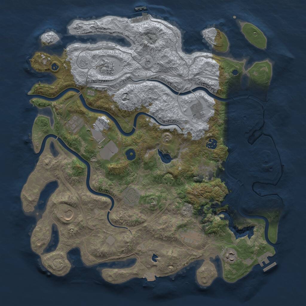 Rust Map: Procedural Map, Size: 4250, Seed: 1479884, 17 Monuments