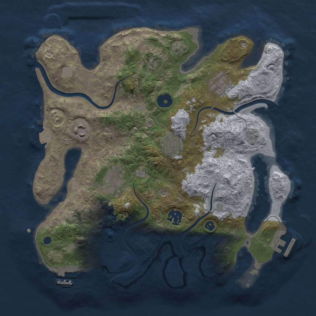 Rust Map: Procedural Map, Size: 3250, Seed: 1536929, 13 Monuments