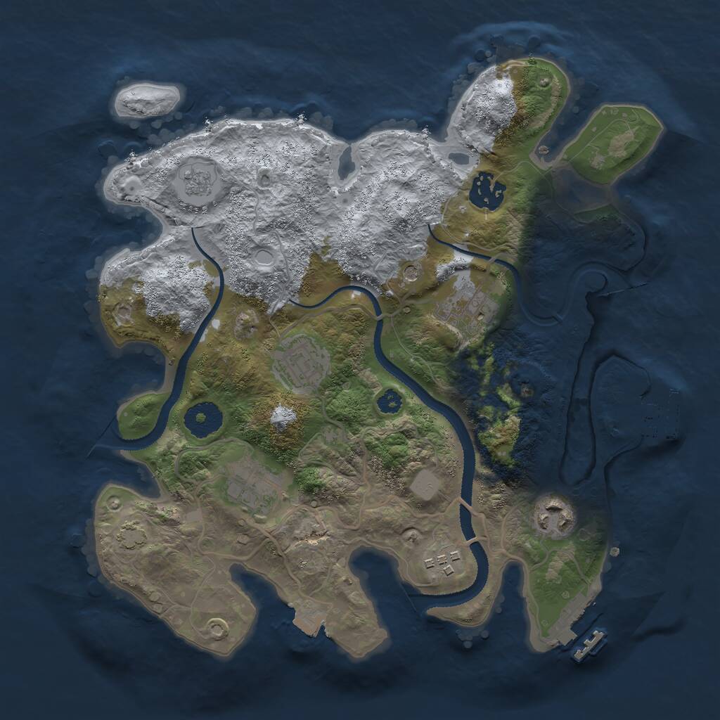 Rust Map: Procedural Map, Size: 3000, Seed: 1550977154, 12 Monuments