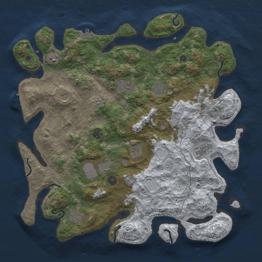 Rust Map: Procedural Map, Size: 4250, Seed: 3569616, 19 Monuments