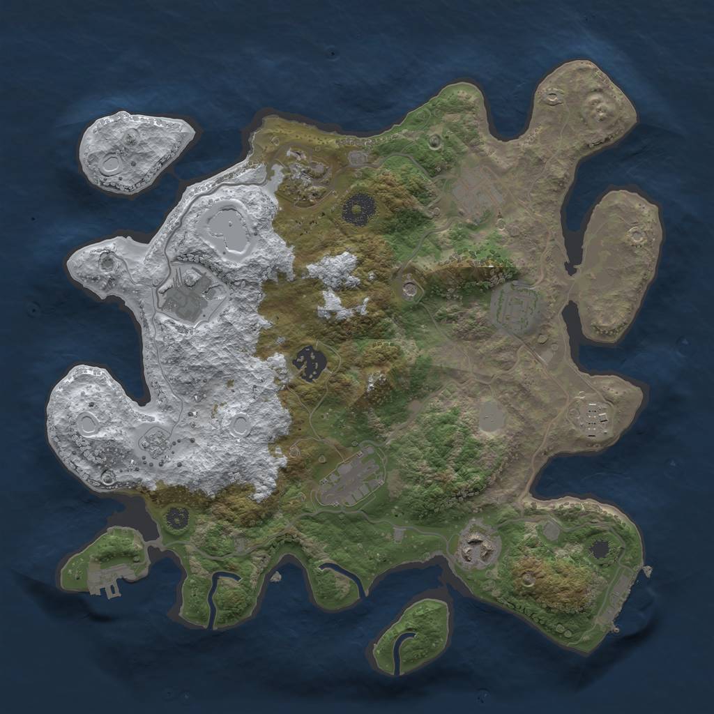 Rust Map: Procedural Map, Size: 3250, Seed: 254590, 17 Monuments