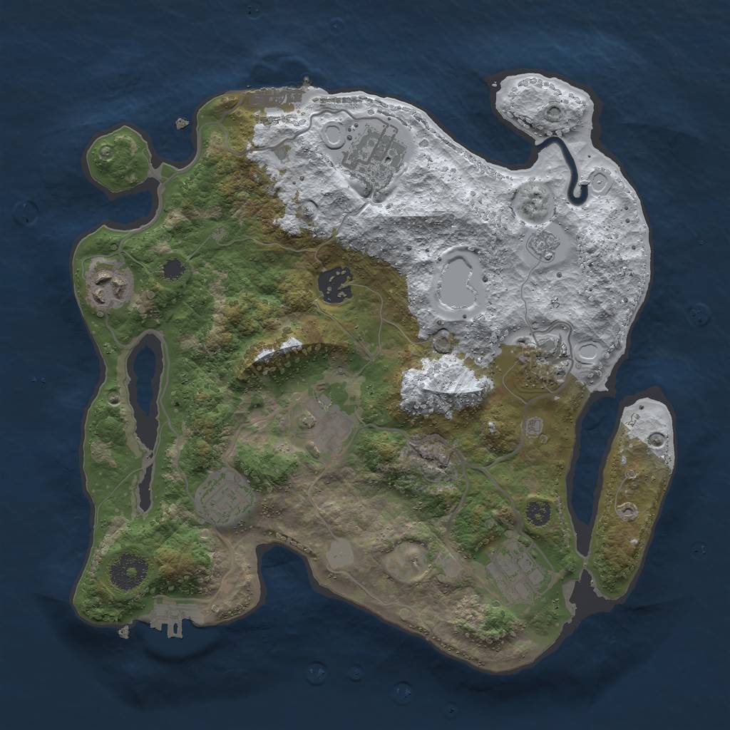 Rust Map: Procedural Map, Size: 3000, Seed: 1530749033, 15 Monuments