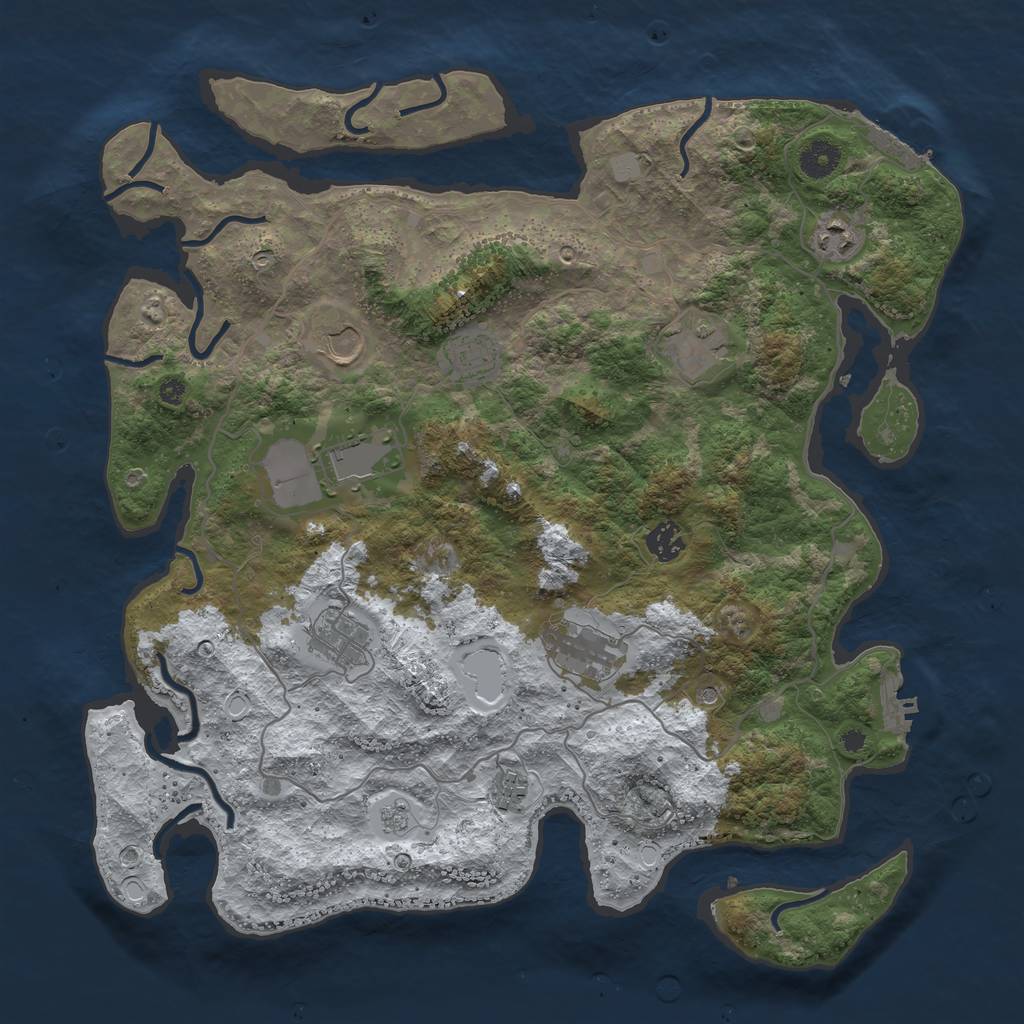 Rust Map: Procedural Map, Size: 4000, Seed: 1589838564, 18 Monuments