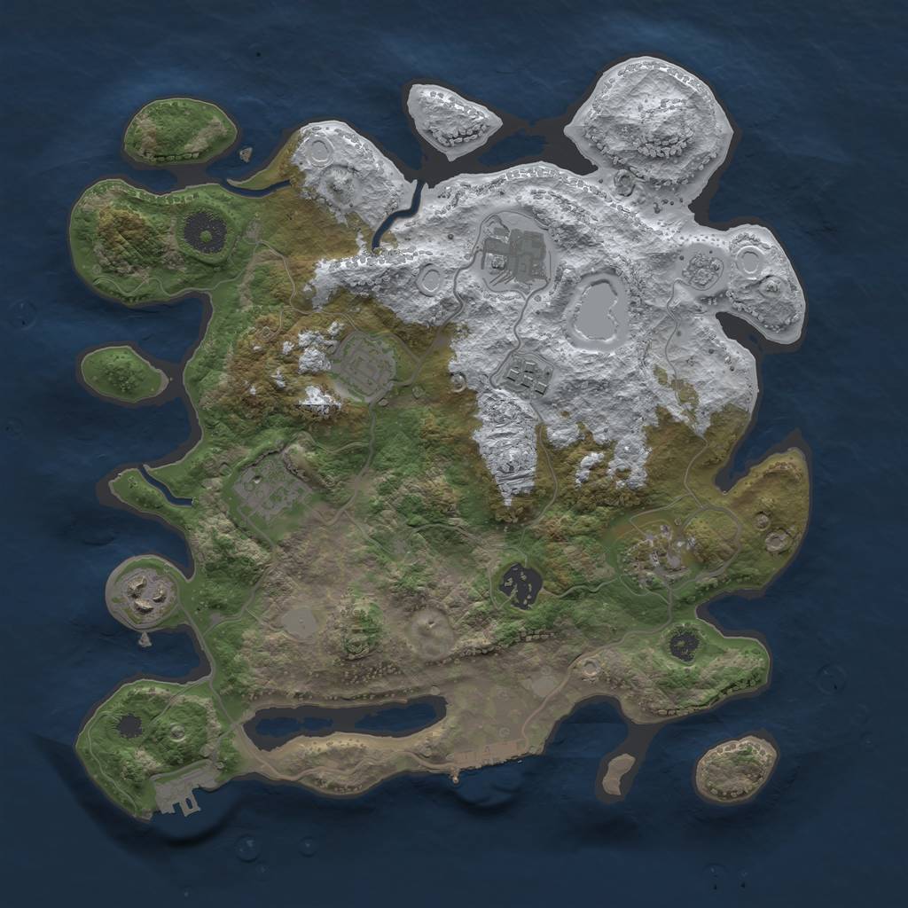 Rust Map: Procedural Map, Size: 3250, Seed: 1616077, 15 Monuments