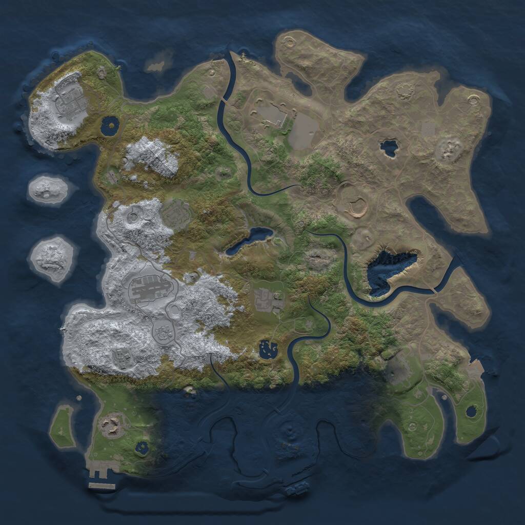 Rust Map: Procedural Map, Size: 4000, Seed: 21164263, 16 Monuments