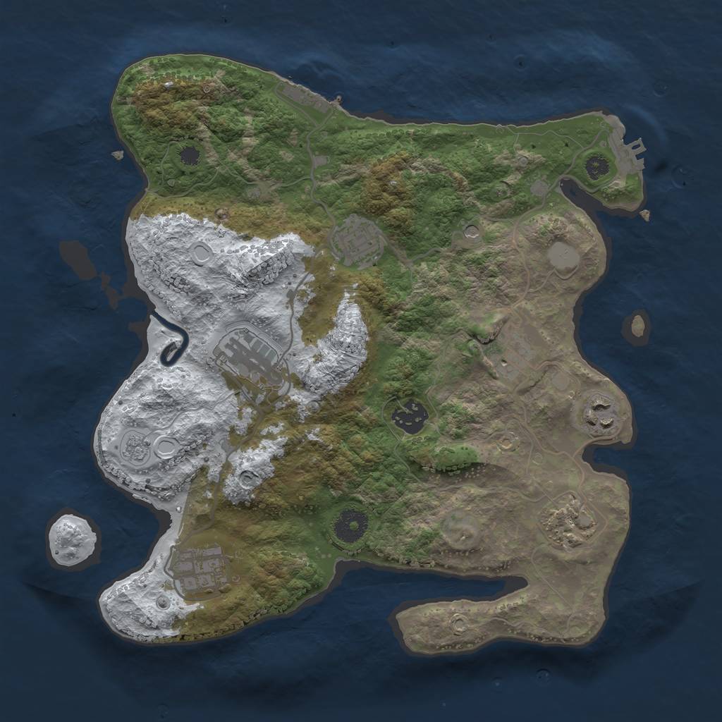 Rust Map: Procedural Map, Size: 3250, Seed: 1545206, 16 Monuments