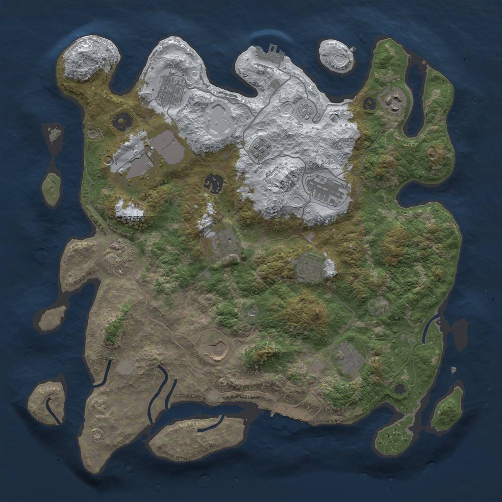 Rust Map: Procedural Map, Size: 3850, Seed: 762542431, 20 Monuments