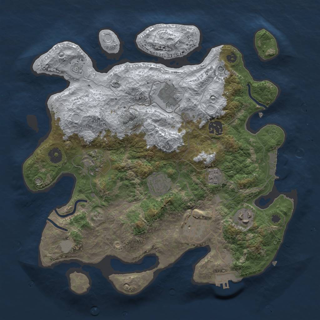 Rust Map: Procedural Map, Size: 3250, Seed: 5768346, 16 Monuments