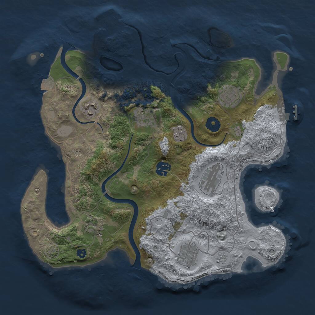 Rust Map: Procedural Map, Size: 3250, Seed: 6187058, 14 Monuments
