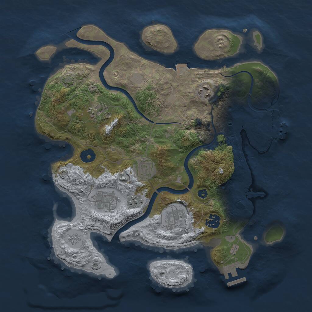 Rust Map: Procedural Map, Size: 3250, Seed: 5651891, 12 Monuments