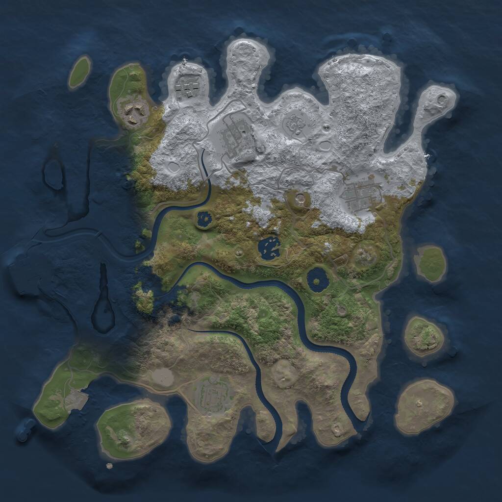 Rust Map: Procedural Map, Size: 3250, Seed: 1256426, 10 Monuments