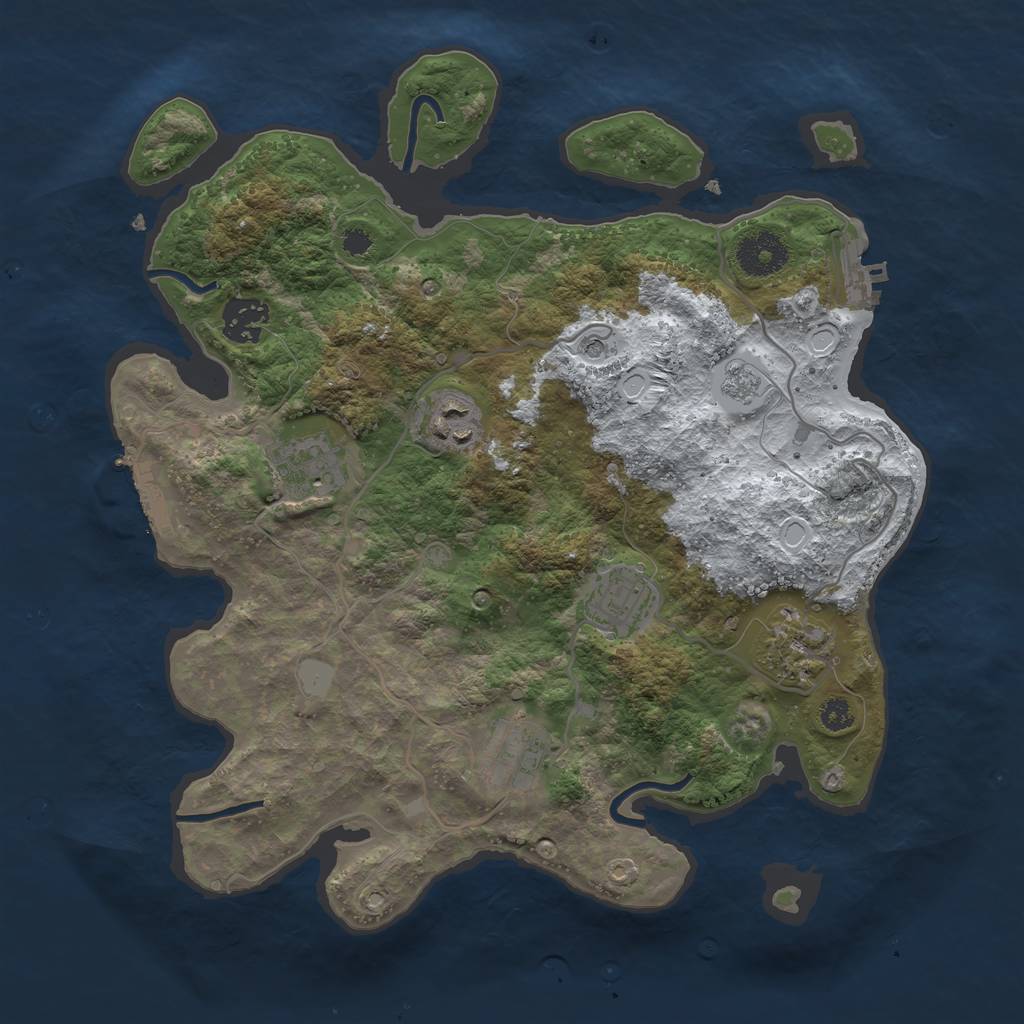 Rust Map: Procedural Map, Size: 3250, Seed: 5720306, 15 Monuments