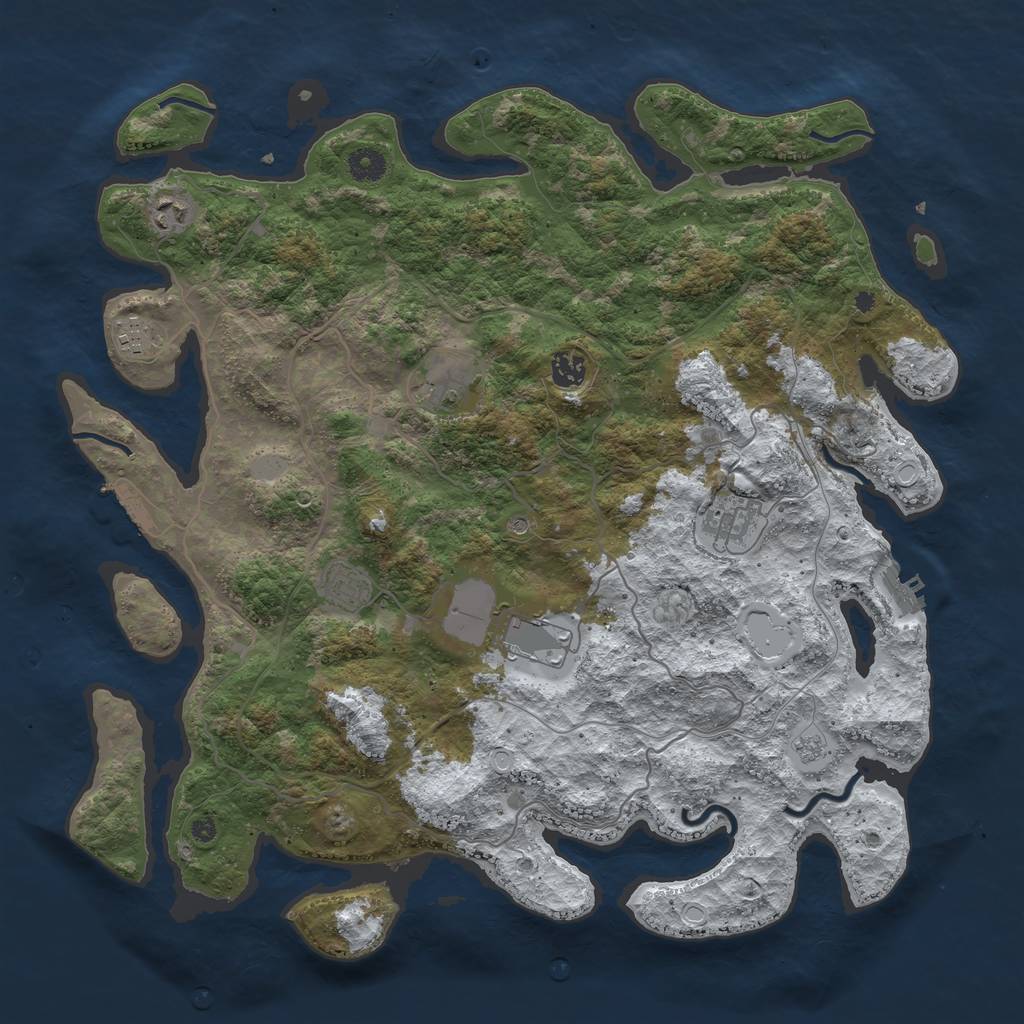 Rust Map: Procedural Map, Size: 4250, Seed: 1292720, 16 Monuments