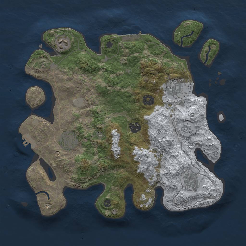 Rust Map: Procedural Map, Size: 3250, Seed: 790284, 14 Monuments