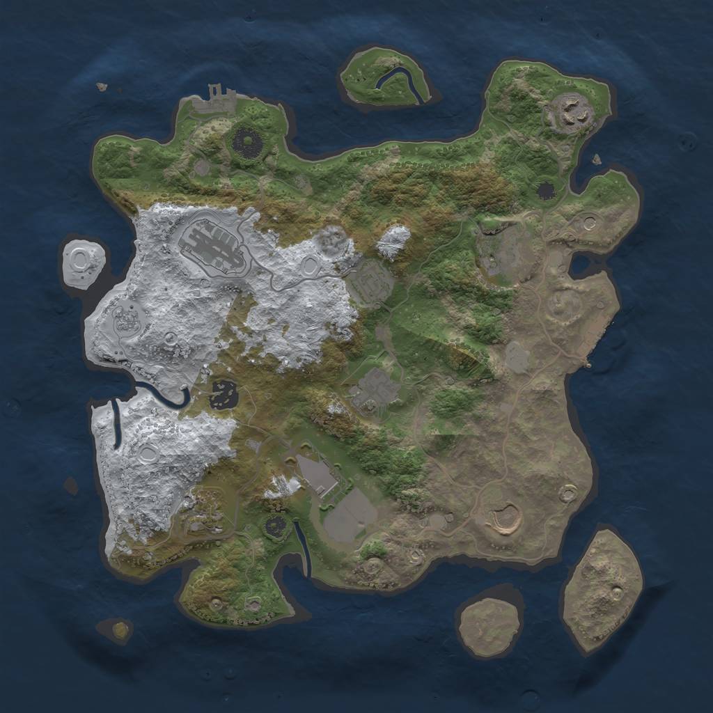 Rust Map: Procedural Map, Size: 3500, Seed: 482635417, 18 Monuments
