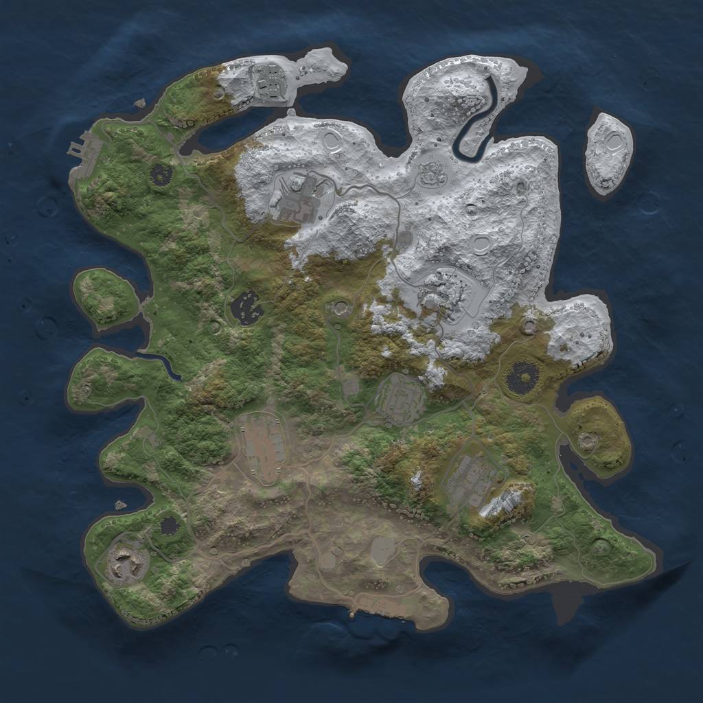 Rust Map: Procedural Map, Size: 3250, Seed: 50223, 17 Monuments