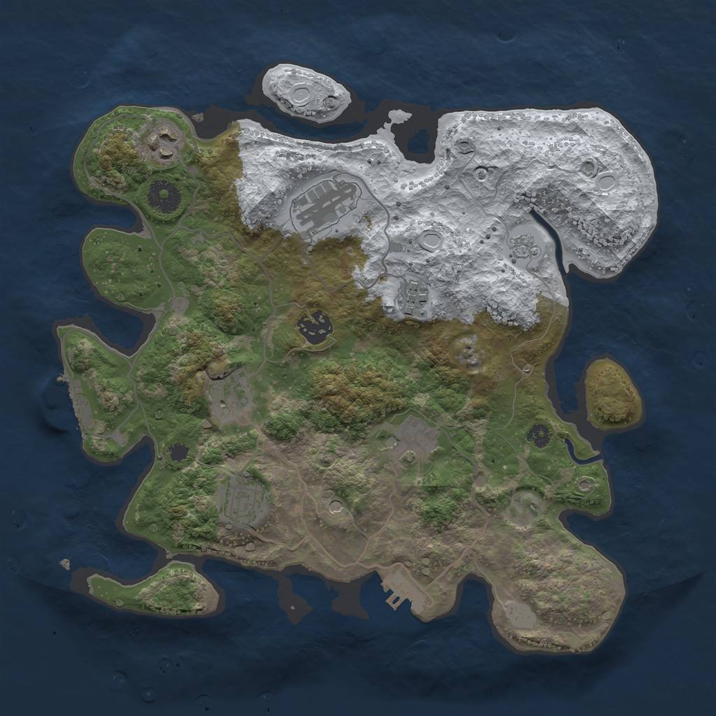 Rust Map: Procedural Map, Size: 3250, Seed: 6287827, 16 Monuments
