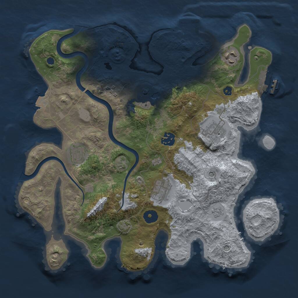 Rust Map: Procedural Map, Size: 3250, Seed: 179885, 13 Monuments