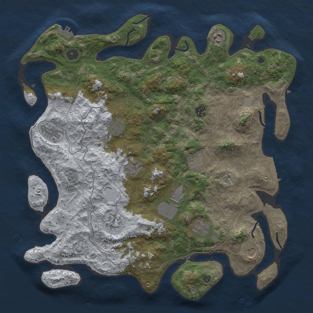 Rust Map: Procedural Map, Size: 4250, Seed: 18442, 20 Monuments