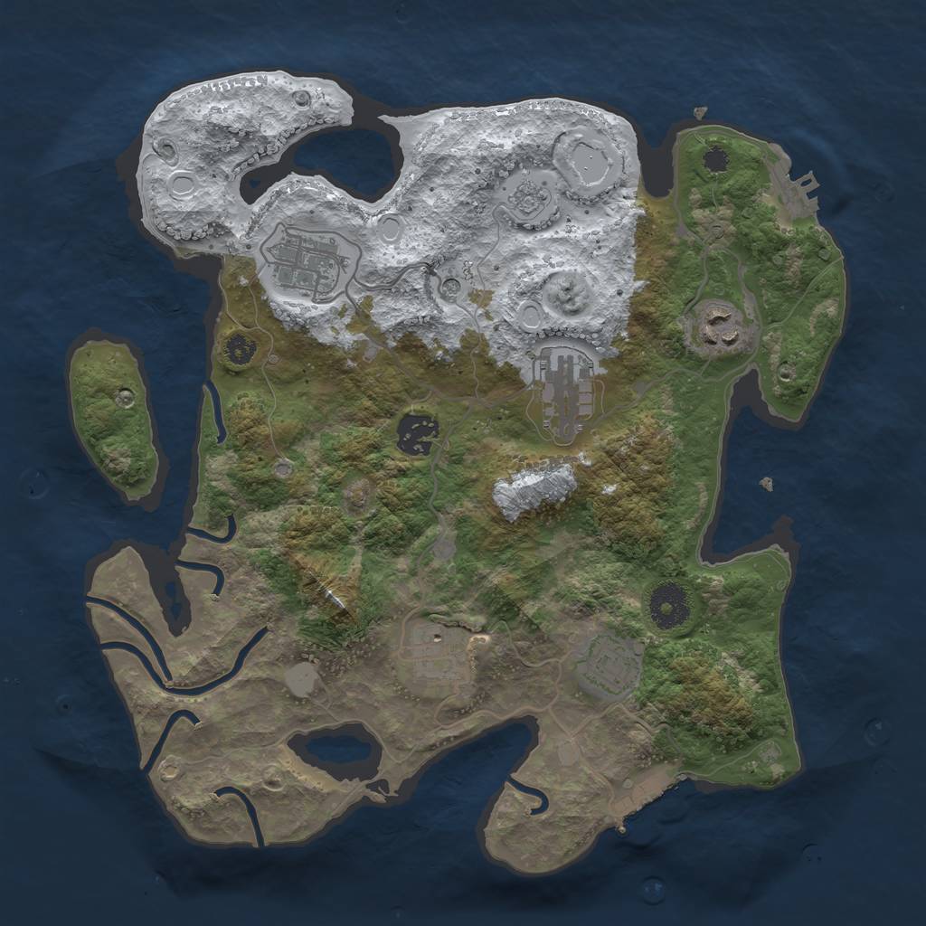 Rust Map: Procedural Map, Size: 3250, Seed: 30445, 15 Monuments