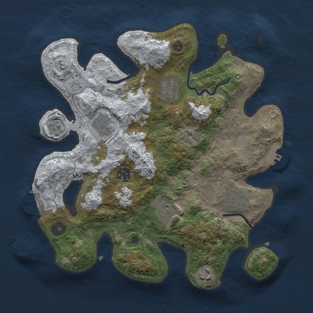 Rust Map: Procedural Map, Size: 3250, Seed: 4795588, 16 Monuments
