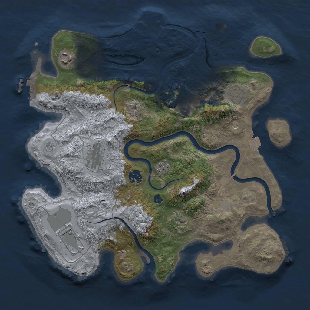 Rust Map: Procedural Map, Size: 3500, Seed: 4290, 14 Monuments