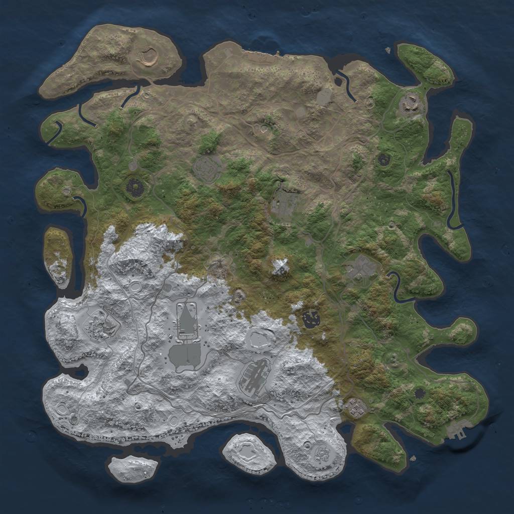 Rust Map: Procedural Map, Size: 4250, Seed: 500, 19 Monuments