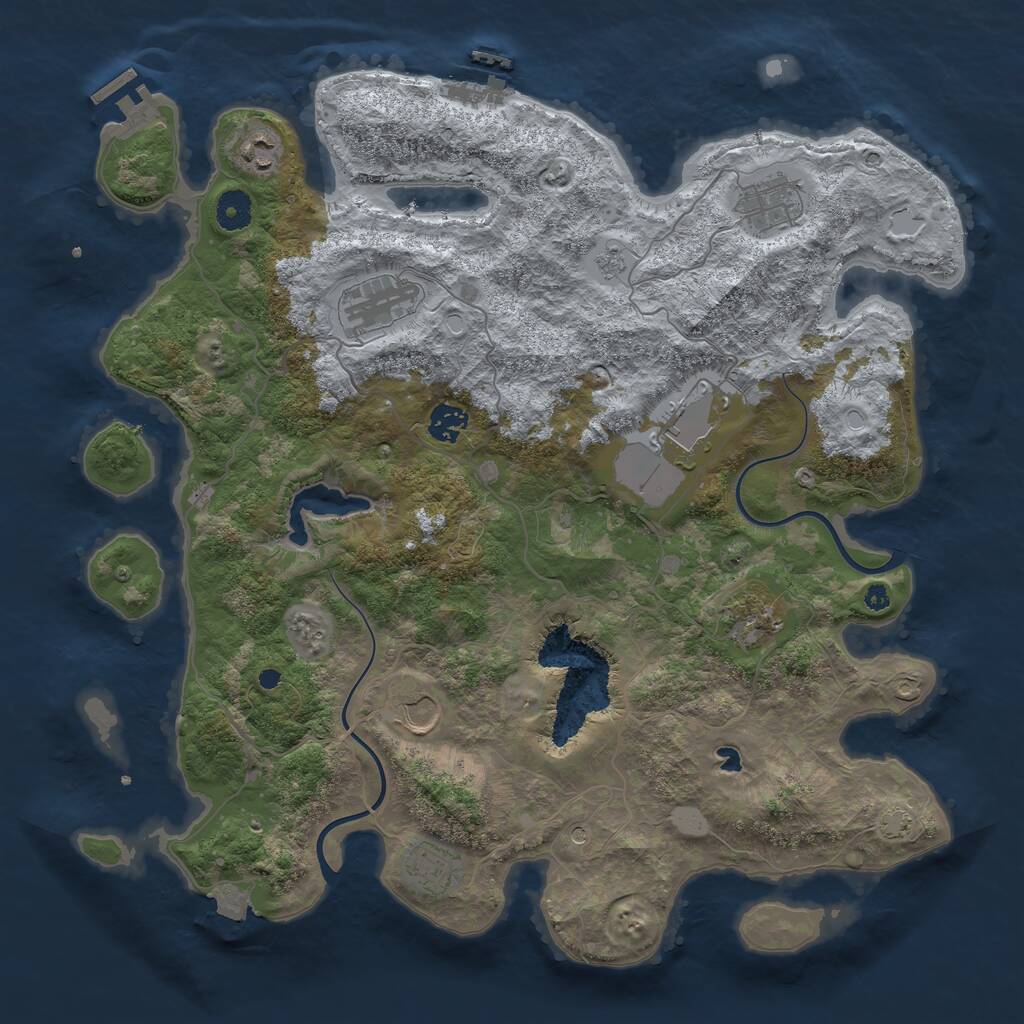 Rust Map: Procedural Map, Size: 4000, Seed: 1677378099, 14 Monuments
