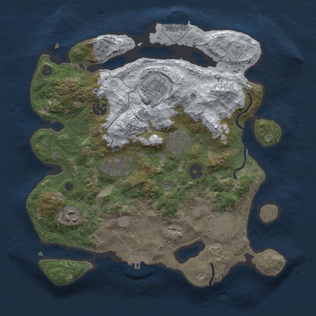Rust Map: Procedural Map, Size: 3250, Seed: 5657845, 16 Monuments