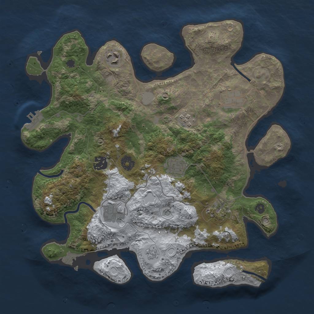 Rust Map: Procedural Map, Size: 3250, Seed: 2594698, 15 Monuments