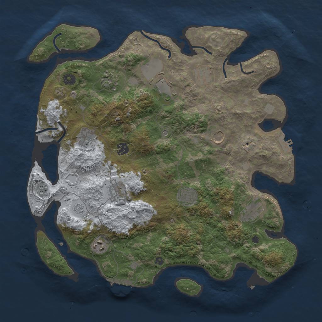 Rust Map: Procedural Map, Size: 3850, Seed: 1671101340, 20 Monuments