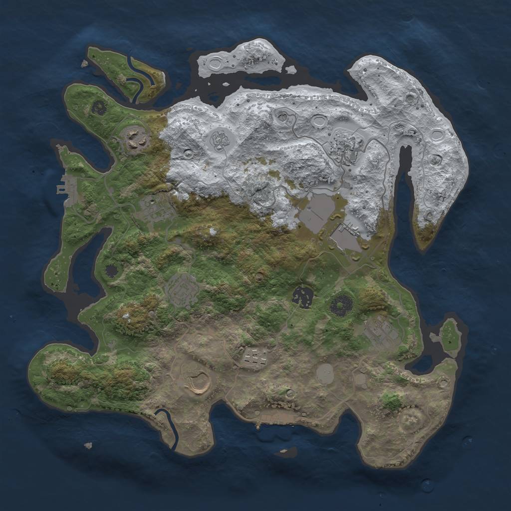 Rust Map: Procedural Map, Size: 3500, Seed: 137307359, 18 Monuments