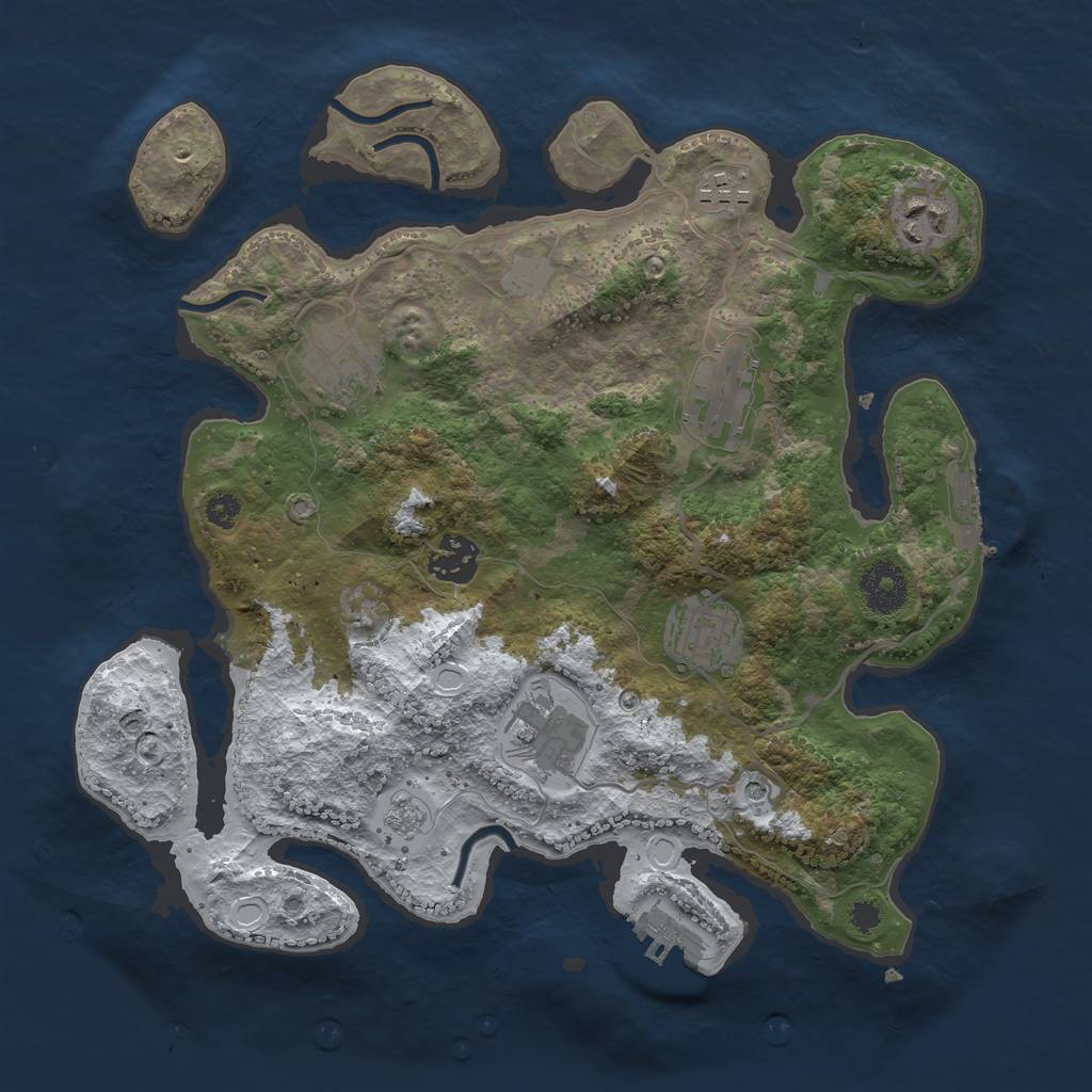 Rust Map: Procedural Map, Size: 3250, Seed: 4497364, 16 Monuments