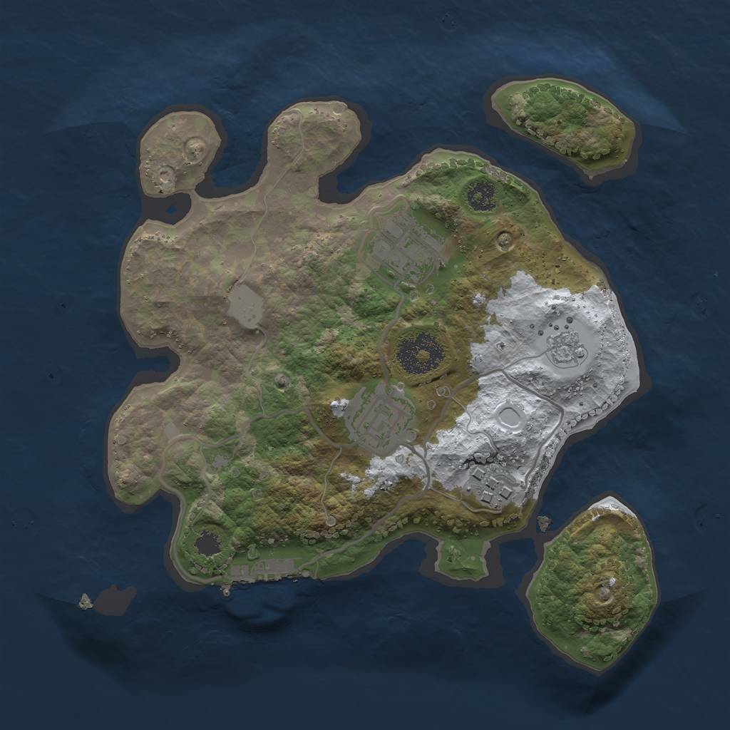 Rust Map: Procedural Map, Size: 2500, Seed: 22042901, 10 Monuments