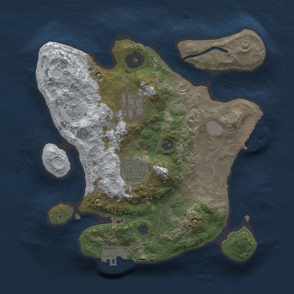 Rust Map: Procedural Map, Size: 2500, Seed: 465077461, 10 Monuments