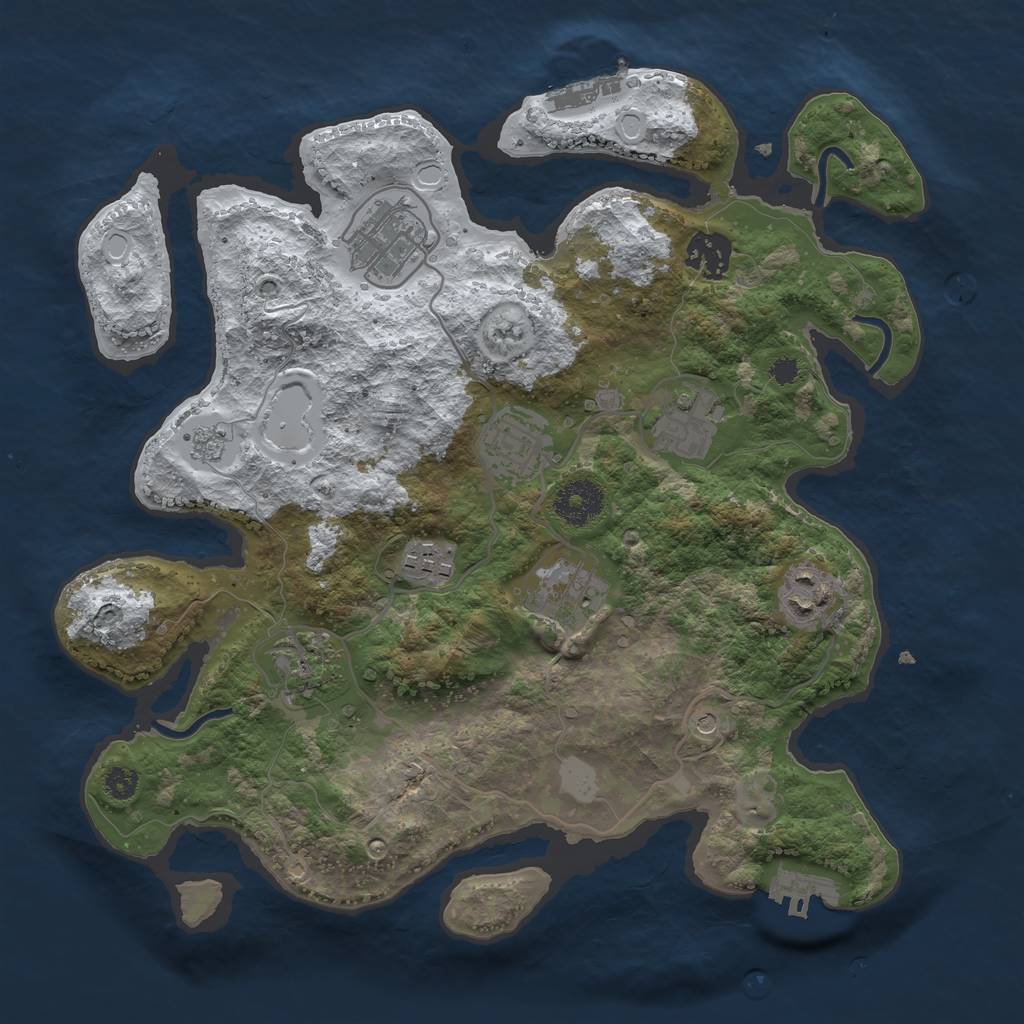 Rust Map: Procedural Map, Size: 3250, Seed: 5902278, 17 Monuments