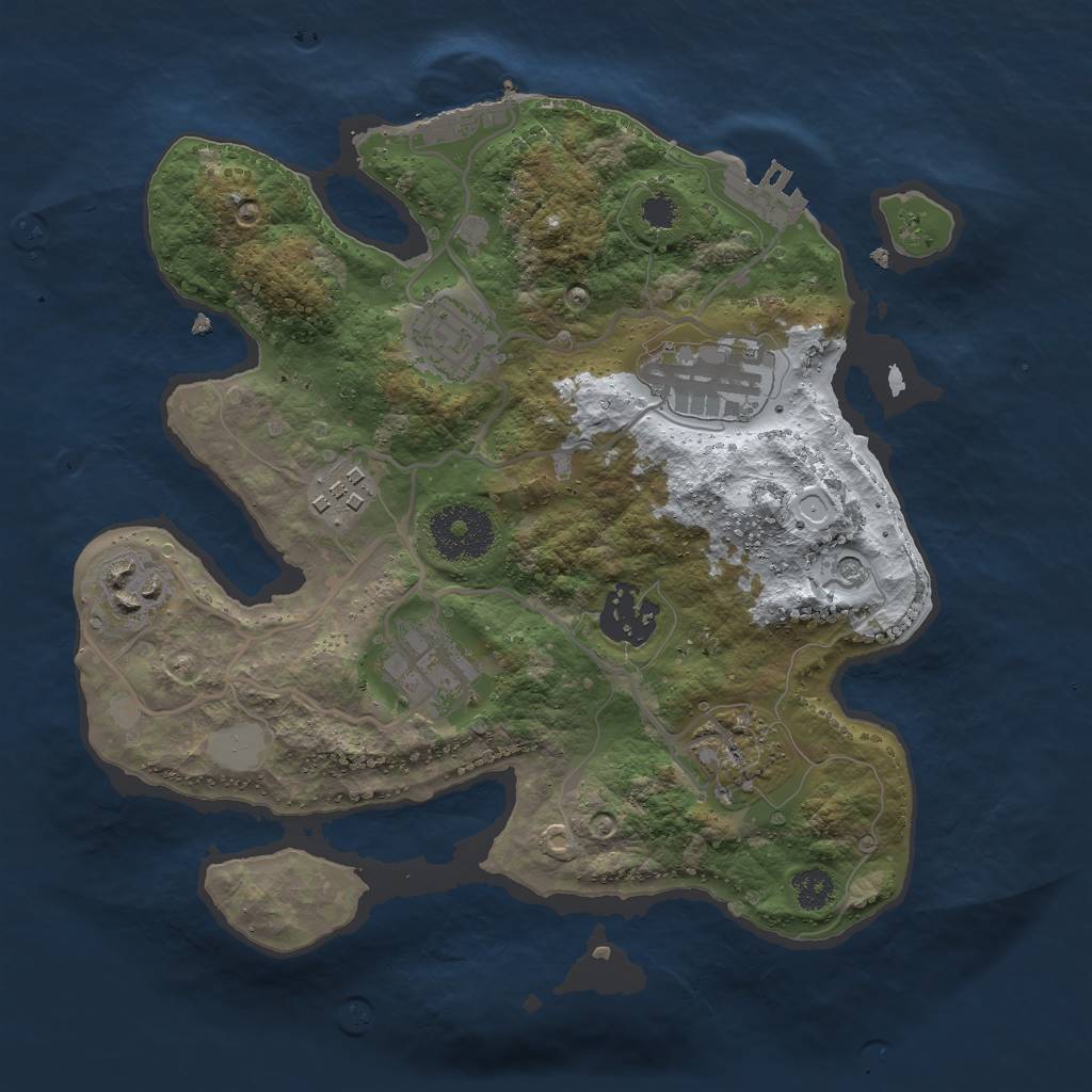 Rust Map: Procedural Map, Size: 2750, Seed: 345876343, 15 Monuments